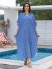 2025 Nova Blusa de Praia Listrada Estampada plus size Roupão Férias Proteção Solar Camisa Roupa de Banho Bikini 1001