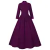 Vestido Gótico Victoriano de Halloween Transfronterizo, Vestido de Corte Vintage con Cuello Alto y Mangas Largas para Mujer, Disponible en 3 Colores