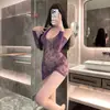Lingerie Sexy para Dormir, Estilo Sexy e Sedutor, Peça Única de Renda Vazada Transparente Rasgável, Estilo Retrô Hot Girl do Sul da França