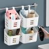 Cozinha doméstica pequena cesta suspensa rack banheiro pendurável parede pendurada plástico pendurado cesta de armazenamento artefato