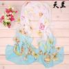 Bufanda Sol Arena Bufanda de Verano Bufanda de Seda de Hangzhou para Mujer Primavera Larga Combinable Bufanda Fina Gasa Negro Raya Pequeña
