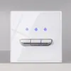 Interruptor de Parede Criativo Transfronteiriço Tipo 86 Painel de Vidro Temperado Branco Interruptor de Alavanca Autorearmaável de Cabeceira com Luz Indicadora