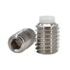 Acero inoxidable 304 émbolo POM máquina m M3M4 hexágono hueco extremo convexo con columna de plástico rígido alta resistencia al desgaste tornillo de fijación