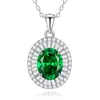 Transmisión en Vivo de Tiktok Dropshipping Collar de Plata S925 Floral Esmeralda Accesorios para Mujer Regalo Cadena para Clavícula Conmemorativa Colgante