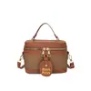 2026 Versão Coreana Ins Retro Bolsa Caixa Tecida Grande Capacidade Bolsa de Ombro Versátil Simples e Elegante Bolsa de Ombro