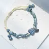 Pulsera de Cerámica Jingdezhen Nueva Pulsera de Cerámica Estilo Chino Joyería Hecha a Mano Cuerda Estilo Tíbet Puesto de Pulseras Jingdezhen