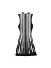 Comercio Exterior Transfronterizo 2026 Verano para Mujer Nuevo Moda Francesa Retro Versátil Rayas Sin Mangas Tejido Vestido Largo