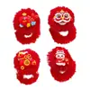 Faixa de cabelo de pelúcia para crianças, acessórios para cabelo, laço vermelho festivo para bebês, faixa de borracha, corda de cabelo para o dia de ano novo para meninas
