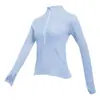 Sudadera Deportiva de Media Cremallera de Manga Larga para Mujer, Profesional para Correr, Lycra, Entrenamiento, Empalme de Camuflaje, Adelgazante para Fitness, Ropa de Fitness Adelgazante
