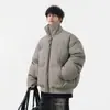 NASA SOBRE Jaqueta de algodão estilo americano com gola alta para homens, novo casaco de algodão espessado à prova de frio de inverno 2026, jaqueta puffer