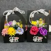 Cesta de Papel Bonsai, Flores Artificiais para o Festival Qingming, Flores Frescas Artificiais, Produto Acabado com Vaso, Flores Artificiais, Flores Artificiais para Ofertas em Túmulos, Cesta de Flores