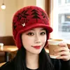 Chapéu de Inverno para Mãe, Mulheres de Meia-Idade e Idosas, Proteção Contra Frio, Chapéu Quente com Proteção para Orelhas, Chapéu de Lã Tricotado com Pelúcia para Avó e Senhora Idosa