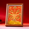Marco de fotos de Año Nuevo estilo taoísta tendencia china, pieza de exhibición del Dios de la Riqueza de cinco vías para atraer riqueza, adecuado para inauguraciones de tiendas, vestíbulos y decoración de oficinas