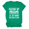Raising my mom es un sitio independiente de Amazon eBay para camisetas de mujer cómodas, versátiles y elegantes de cuello redondo y manga corta