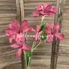 Nova Orquídea Chama Flor Artificial Casamento Hotel Decoração Paisagismo 7 Cabeças Orquídea Chama Flor Artificial Flor de Casamento