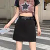 Falda corta estilo traje gris oscuro para mujer, de cintura alta, nuevo estilo de verano, talla grande, estiliza figuras petite, línea A, bodycon, falda midi