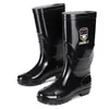 Botas de lluvia para hombre de protección laboral, botas de lluvia cortas de caña alta, impermeables, antideslizantes, con forro de felpa engrosado, resistentes a ácidos y álcalis, botas de agua extra altas, botas de goma para cocina