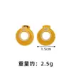 Novos Brincos de Tarraxa Redondos Escovados com Strass Dourado Imitação de Luxo Leve para Mulheres Elegantes Brincos de Ouro de Areia Vietnamita Cobre Banhado a Ouro Joias Yiwu