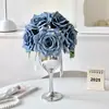 Rosas Artificiais, Arranjos de Flores de Mesa de Jantar de Luxo Leve de Alta Qualidade, Enfeites Decorativos, Flores Artificiais, Buquês, Arranjos Florais, Entrega Transfronteiriça
