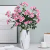 Simulación rama única tela de seda multi-cabeza hoja rota rosa pequeña retro hogar hotel decoración lugar de boda diseño rosa