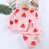 Traje cálido de franela para otoño e invierno para niños, acolchado y grueso, ropa para el hogar, ropa de otoño y pantalones largos, conjunto de ropa interior para niños y niñas