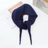 Bufanda triangular de punto de lana nueva de otoño e invierno para mujer, chal exterior cálido y decorativo de color sólido Dongdaemun coreano