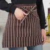 Garçom masculino e feminino avental preto curto hotel restaurante restaurante ocidental café cozinha meia cintura