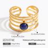 Anillo de acero inoxidable con piedra natural para mujer, nicho de alta gama, anillo de oro de 18 quilates, joyería de acero de titanio con viento INS, anillos transfronterizos