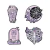 Broche Serie Calavera Fantasía Morada Insignia de Metal Accesorios Versátiles para Ropa Pines Estéticos para Solapa Medalla