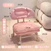 Taburete Pequeño Giratorio con Ruedas, Taburete Bajo para Uso Doméstico, Taburete para Cambiarse los Zapatos, Banco Infantil con Ruedas, Silla con Respaldo Sellador de Costuras