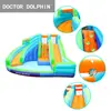 Castillo Inflable Caliente de Doctor Dolphin para Niños con Tobogán de Chorro de Agua y Cama Elástica Combinación Mini Parque Infantil Exterior En Stock