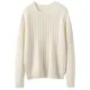 26 Suéter de Malha Grossa Solto Outono/Inverno Cashmere Gola Redonda Tricô Ponto Aran Emagrecedor Casual Preguiçoso