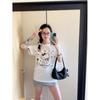 Ropa Superior Estampada Creativa 2025 Figura Algodón Pequeño Camiseta Manga Corta High Street Estilo Hong Kong Mostrador Artístico Suelto