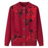 Suéter da vovó Cardigan forrado de lã Meia-idade e idosos Outono e inverno Roupas femininas Idoso Casaco de malha da mãe engrossado Primavera e Outono