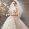 Vestido de Novia de un Solo Hombro 2026 Nuevo Estilo de Novia con Cola, Estilo Princesa Estrella del Cielo Palacio Bosque Celebridad de Internet Vestido de Novia Hepburn para Mujeres