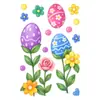 Huevos de Pascua de Flores Frescas Adornos de Huevo de Colores Tienda de Decoración con Atmósfera Fresca Pegatinas Estáticas para Puertas de Vidrio Ventanas Flores