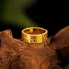 Anillo Retro de Acero Inoxidable de Moda Nueva para Hombres de 26 Años, Superficie Ancha, Paz y Riqueza, Buena Fortuna, Anillo Cerrado