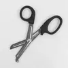 Exportar tijeras de gasa para codo de acero inoxidable, tijeras para vendajes, tijeras domésticas con mangos grandes y pequeños, tijeras redondas negras de 15 cm