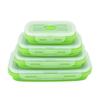 Set de 4 Piezas de Lonchera Cuadrada Plegable de Silicona Creativa para Almuerzo, Picnic, Tazón Plegable, Caja de Conservación para Alimentos