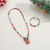 Pingente decorativo de Natal pulseira dos desenhos animados colar terno contas de arroz de vidro frisado colar terno acessórios de jóias