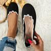 Um Par de Sapatos Baixos de Tricô para Mulheres~ com Bordas Onduladas, Solas Macias Confortáveis, Versátil para o Dia a Dia, Fácil de Calçar, Respirável para o Verão