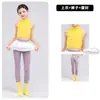 Roupas de Dança Infantis Roupas de Prática para Meninas Colete Amarelo Slim Fit Body de Yoga para Musculação Fantasias de Performance para Dança Jazz