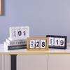 Calendario creativo y sencillo de madera con páginas volteadas para decorar tiendas, calendario perpetuo para el hogar, la sala de estar, el dormitorio y el escritorio de los estudiantes.