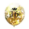 Amazon 70/80/90 Corona Digital Globos de Látex Confeti Decoración de Fiesta de Cumpleaños 16th Adulto