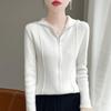 24 Outono e Inverno Novo Suéter de Lã Com Capuz Zíper Cardigan Mulheres Pit Slim-fit Camisola Forro Exterior Base Casual Camisa Casaco