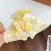 Pinza para el Cabello de Doble Flor de Gama Alta con Hermosa Textura de Acetato, Pinza de Tiburón Tridimensional, Pasador Súper de Ensueño Sencillo, Accesorio para el Cabello para Mujeres