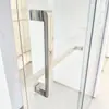 Cuarto de Ducha Sencillo con Mampara de Cristal para Separación Seca y Húmeda, Cristal Templado Integrado para Apartamentos Pequeños