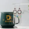 Pendientes de cadena de estilo nacional indio nuevos redondos de diamantes completos vintage barrocos pendientes creativos venta al por mayor