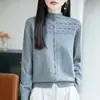 Cárdigan de ganchillo de alta gama, finamente elaborado, 100% algodón, de punto, para mujer, corte holgado, manga larga, cómoda capa base 100% algodón