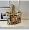 Popular Bolso de Lona de Gran Capacidad para Mujer 2023 Nuevo Estampado Estudiantes Universitarios Libro de Clase Bolso Tote para Ir al Trabajo Bolso de Hombro